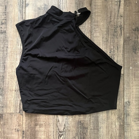 High Neck One Shoulder Dance Top - Picture 2 of 9